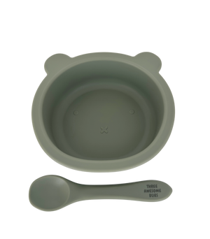 Silicone Teddy Suction Bowl & Spoon Set