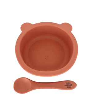 Silicone Teddy Suction Bowl & Spoon Set