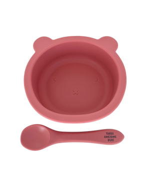 Silicone Teddy Suction Bowl & Spoon Set