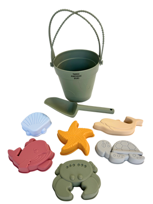 Silicone 8pc Beach Bucket Set