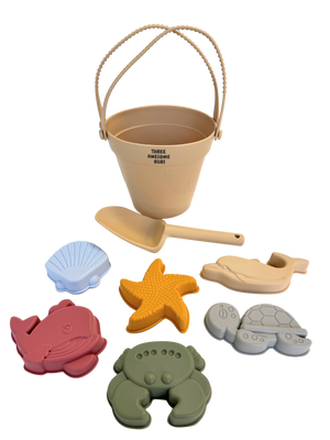 Silicone 8pc Beach Bucket Set
